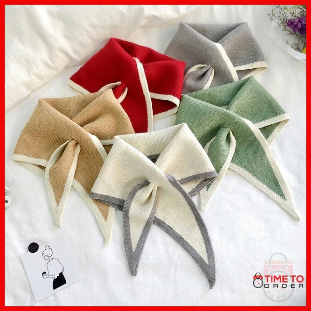 Soft Knit Triangle Scarf Shawl Wrap for Women Warm Winter Accessory - Picture 6 of 8